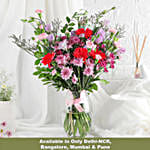 Gerberas N Daisies in Dholak Vase