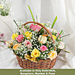 Timeless Roses in Kashmiri Basket