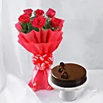 Will You Be Mine - Bunch of 6 Red Roses