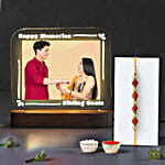 Personalised LED Acrylic Lamp with Rakhi