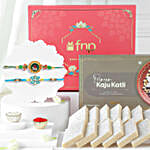 Cultural Charm Ethnic Rakhi Set of 2 N Kesar Kaju Katli Goodness