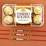 Set Of Colorful Rakhis With Rocher
