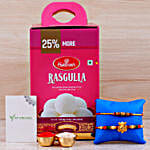 Combo Of 2 Rakhis And Rasgulla Tin
