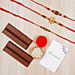 Three Elegant Rakhis And Kitkat Chocolates