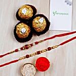 Ferrero Rocher And Designer Rakhi Combo