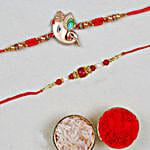 Set Of Ganesha And Pearl Rakhis
