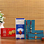 Blue Lumba Rakhi Set & Kids Rakhi With Lindt