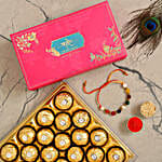 Striking Navrattan Rakhi N Chocolate Combo