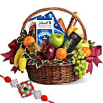 Fruitful Hamper With Floral Rakhi