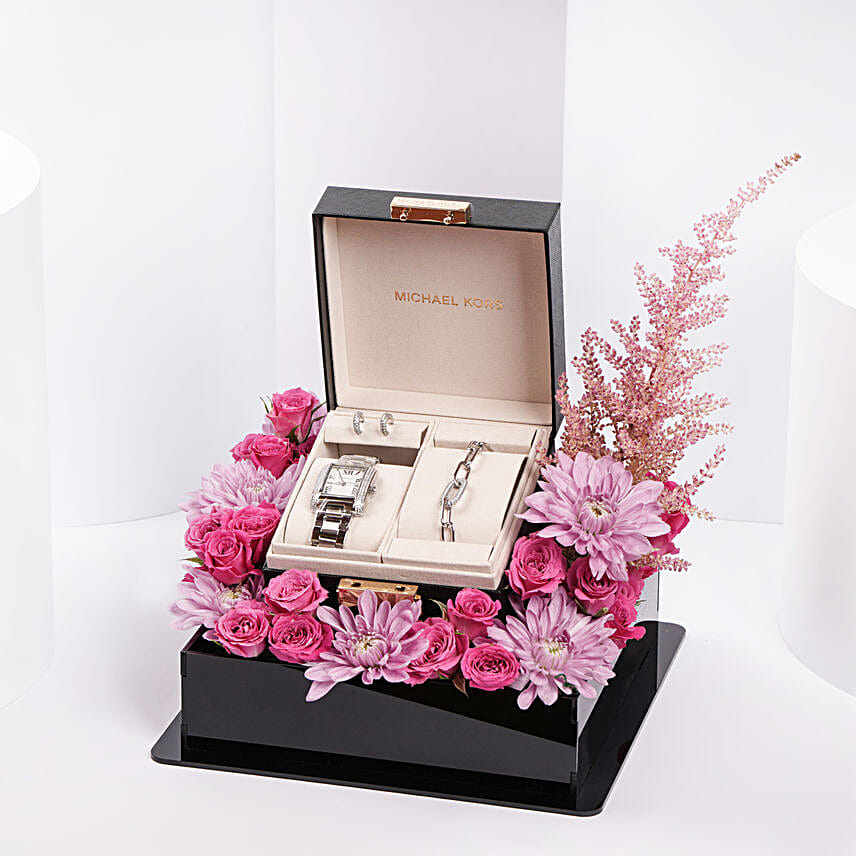 MICHAEL KORS EMERY ウォッチ ジュエリーギフト Michael Kors Petite Emery Watch and Jewelry Gift Set for Her