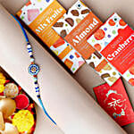 Floral Blue Meenakari Rakhi Sweet Treats Gift Set