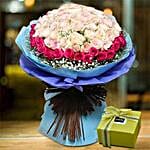 Splendid Roses Bouquet and Patchi Chocolate Combo