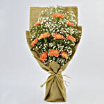 Lovely Orange Carnations Bouquet