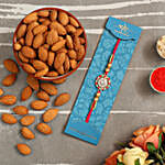 American Diamond Floral Rakhi And Healthy Almonds