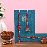 Meenakari Lumba Rakhi Set & Rudraksha Rakhi With Almonds