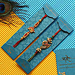 Red Peacock & Green Peacock Rakhis Combo