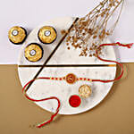 Beautiful Veera Rakhi with 3 Pcs Ferrero Rocher