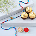 Sneh Blue Krishna Rakhi with 3 Ferrero Rocher
