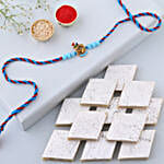 Sneh Blue Krishna Rakhi with 500 Grams Kaju Katli