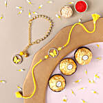 Sneh Butterfly Rakhi Set and 3 Pcs Ferrero Rocher