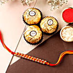 Sneh Gold Mauli Rakhi and 3 Ferrero Rocher