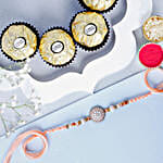 Rosy American Diamond Rakhi N Ferrero Delight