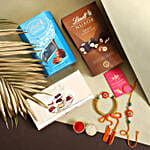 Sneh Tassle Pearls Rakhi Set & Lindt Hamper