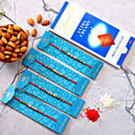 4 Pearl Mauli Rakhis With Almonds And Lindt Chocolate