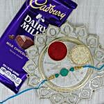 Pooja Thali Combo Of Agate Stone Rakhi And Chocolate