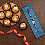 Punjabi Veera American Diamond Rakhi With 3 Ferrero Rocher