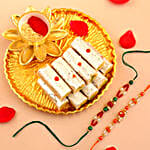 Sneh Green Pearl Rakhi Set & Kaju Rolls