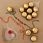 Sneh Pearl Rakhi Set & Ferrero Rocher Box
