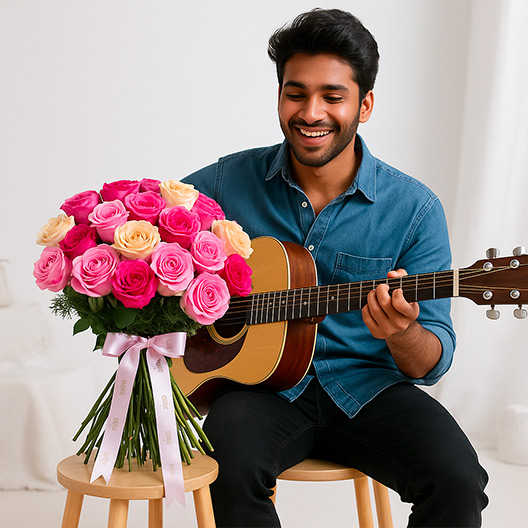 Flowers & Guitarist