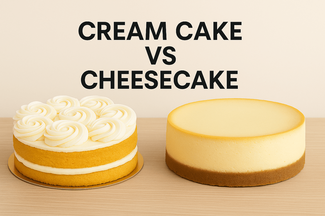 Difference between cream cake and cheesecake