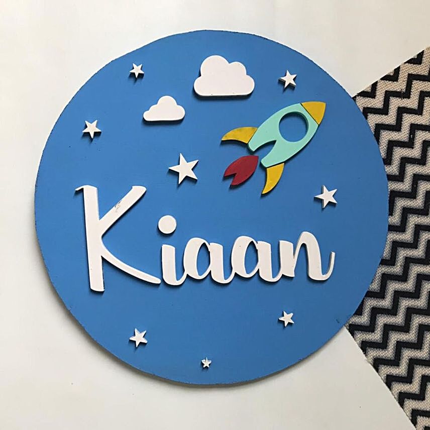 Personalised Rocket Theme Nameplate:Gift Delivery in Argentina