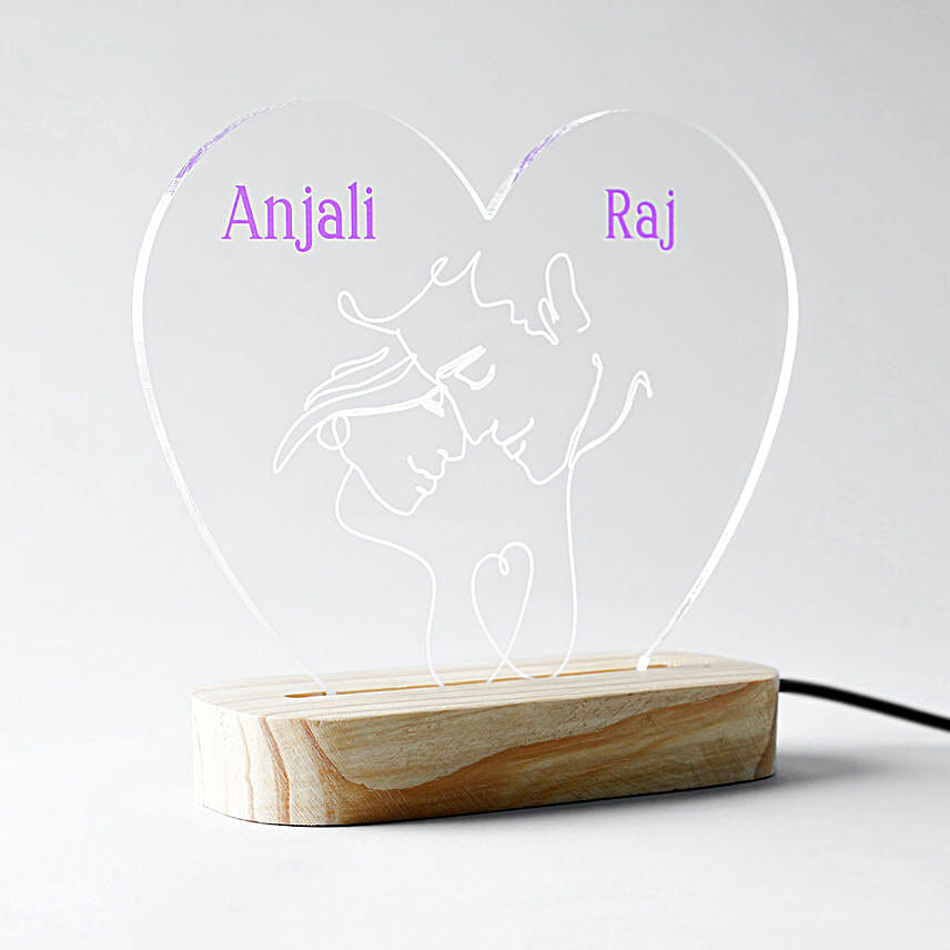 Personalised Heart Shaped LED Glow Lamp