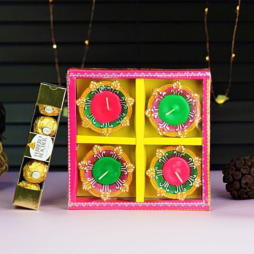 Diwali Diyas With Chocolates