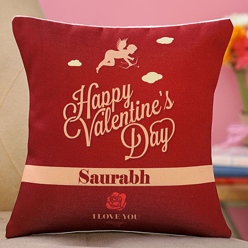 Happy Valentine Day Personalised Cushion Hand Delivery