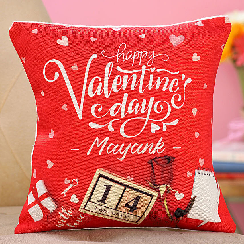 Personalised Valentine Day Celebrations Cushion Hand Delivery