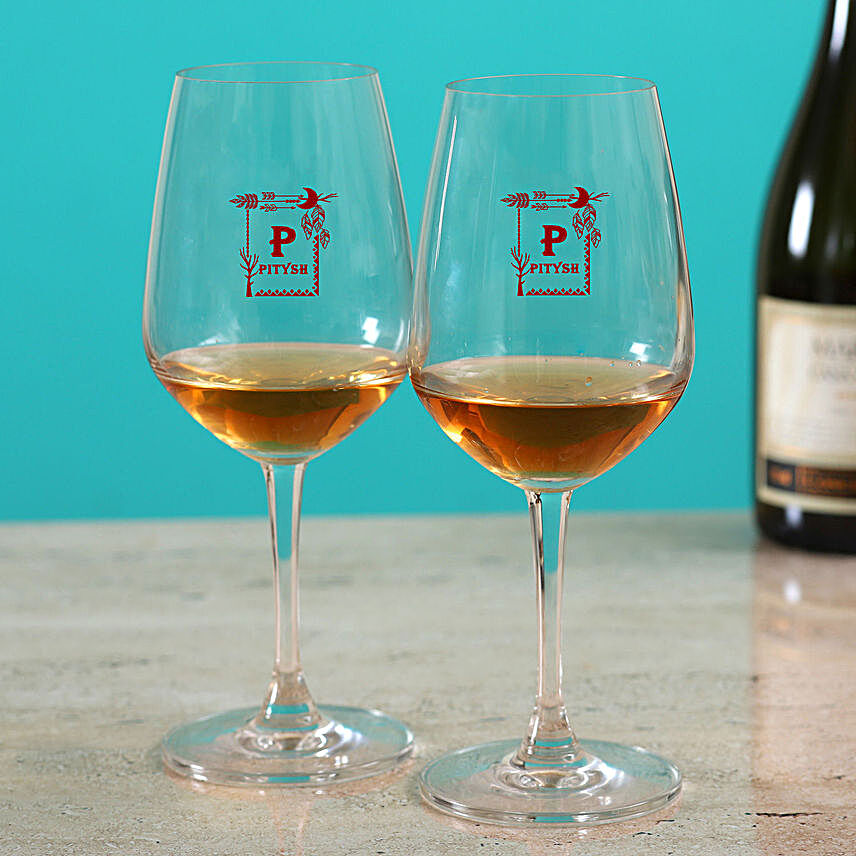 Beautiful Set Of Personalised Wine Glass