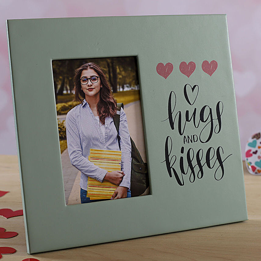 Hugs N Kisses Personalised Photo Frame:Send Romantic Gifts to Australia