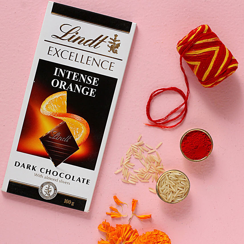 Bhai Dooj Wishes Lindt Intense Orange Chocolate Combo