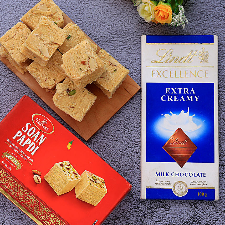 Soan Papdi And Lindt Chocolate Combo:Sweets to Australia
