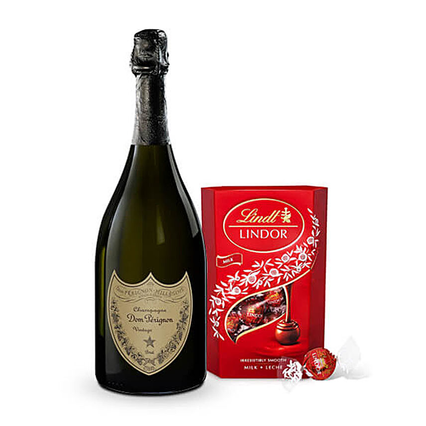 Champagne And Lindt Chocolate Christmas Combo:Send Christmas Gifts to Australia