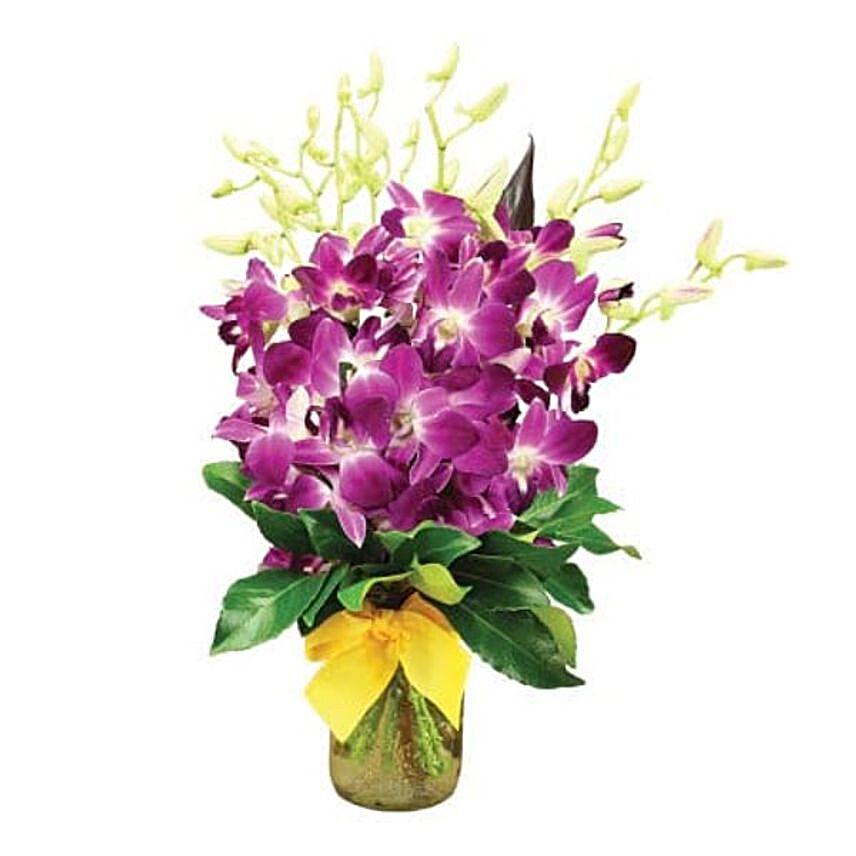 Purple Singapore Orchid Posy:Send Mixed Flowers To Australia