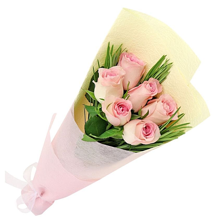 Lovely Pink Roses Bouquet:Womens Day Gifts to Australia