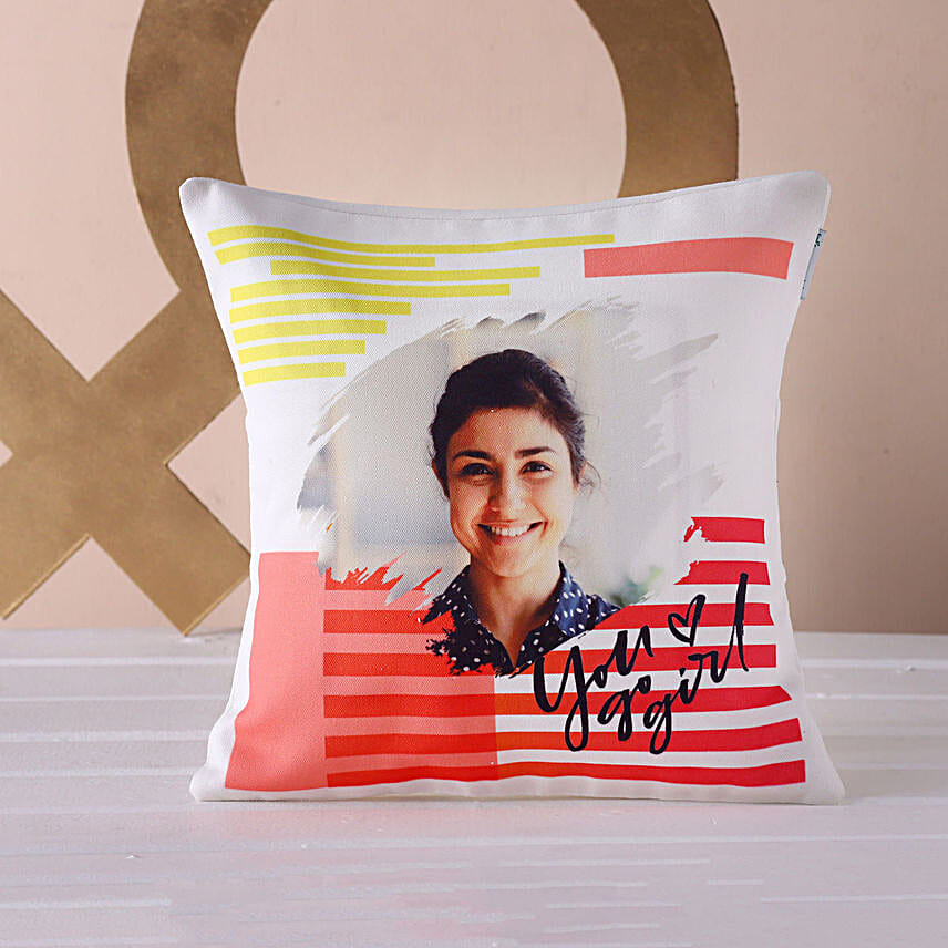 You Go Girl Personalised Womens Day Cushion