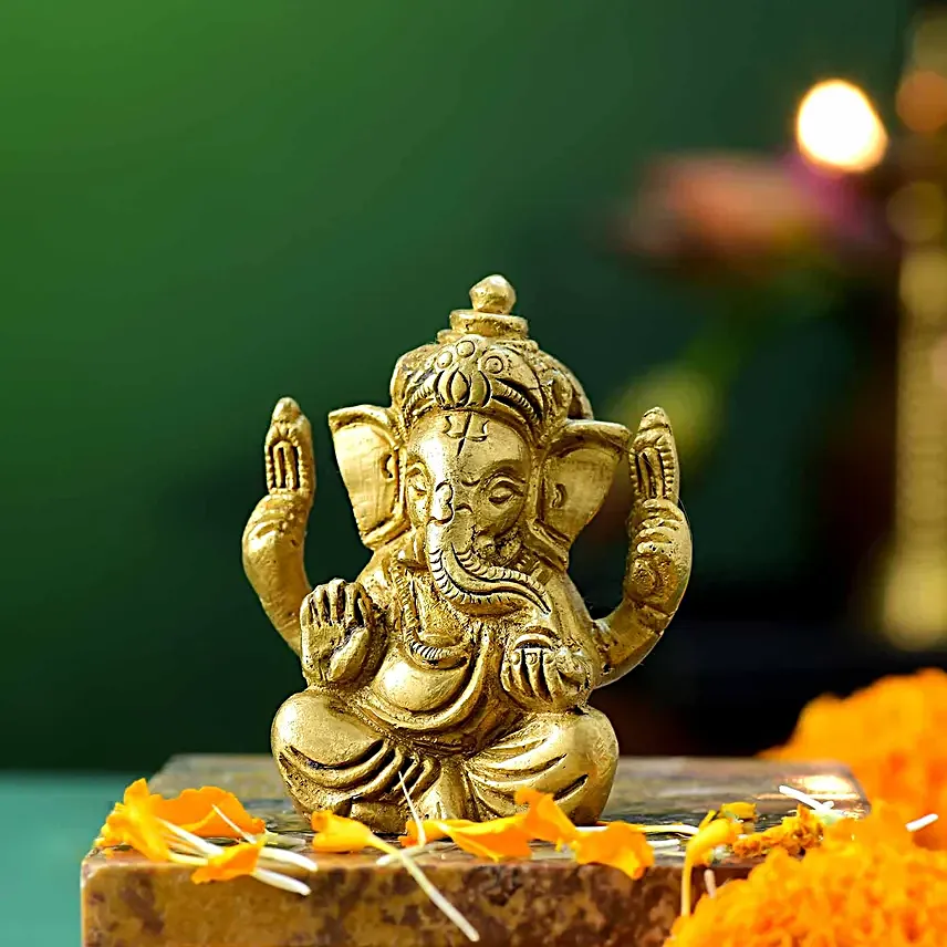 Lord Ganesha Blessed Idol N Besan Laddoo Box
