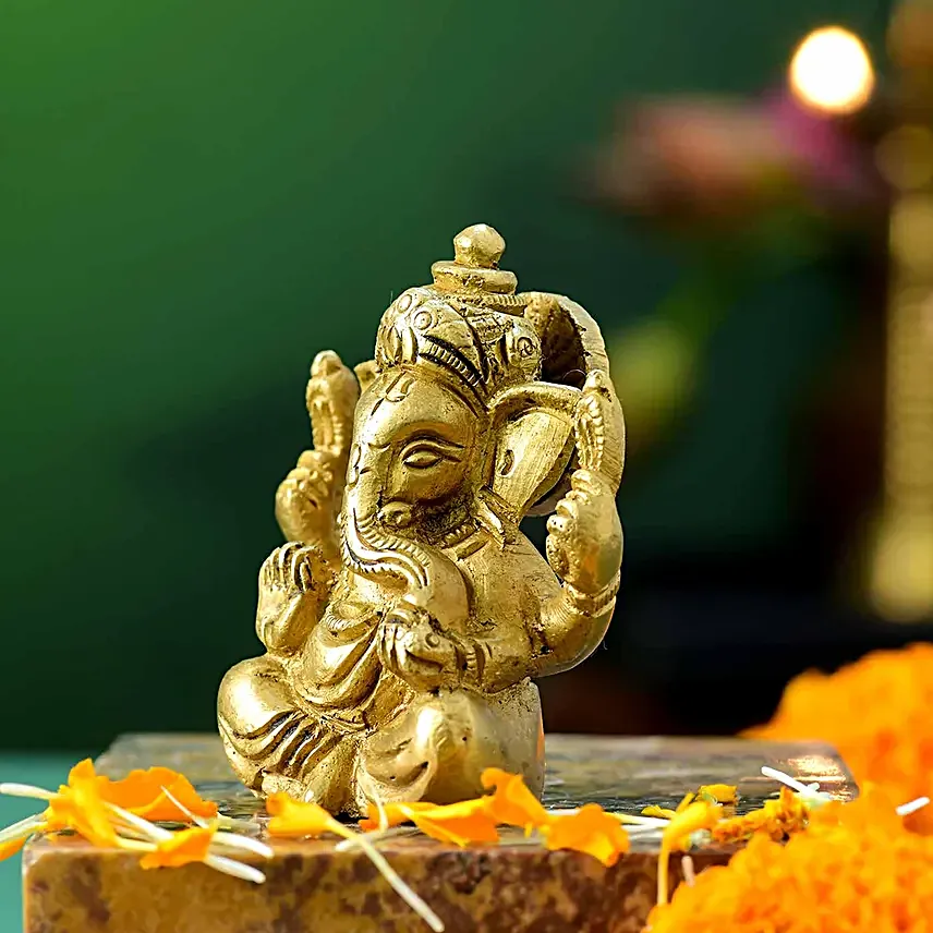 Lord Ganesha Blessed Idol N Besan Laddoo Box