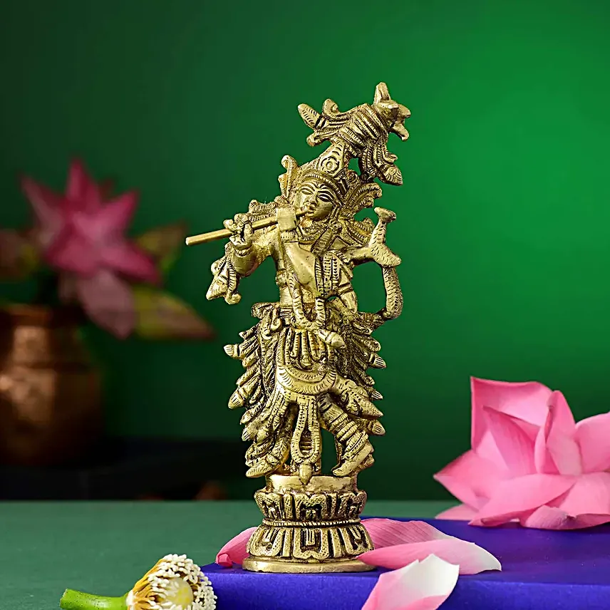 Lord Krishnas Charm Idol N Milk Cake Combo